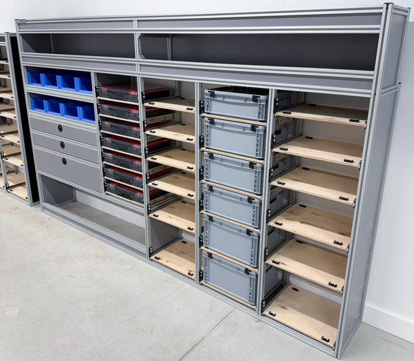 Bedrijfswageninrichting Crafter, TGE L3H3 / Sprinter L2H2 / Transit, Boxer, Jumper L3H2 bestuurderszijde