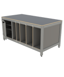 Werk- en inpaktafel - met deur en vakverdeling