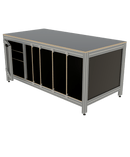 Werk- en inpaktafel - met deur en vakverdeling
