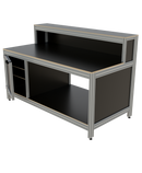 Werk- en inpaktafel - met deur, lage opbouw en vakverdeling