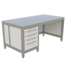 Werk- en inpaktafel - open met ladeblok