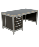 Werk- en inpaktafel - open met ladeblok