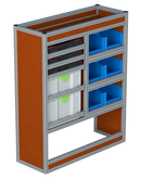 Bedrijfswageninrichting Volkswagen Transporter | L1H1 | Passagierszijde PZN-4