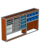 Bedrijfswageninrichting Volkswagen Transporter | L2H1 | Bestuurderszijde BLN-9