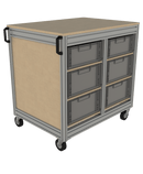 Verrijdbare wagen euronorm bakken 2-koloms