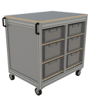 Verrijdbare wagen euronorm bakken 2-koloms