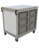 Verrijdbare wagen euronorm bakken 2-koloms