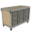 Verrijdbare wagen euronorm bakken 3-koloms