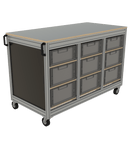 Verrijdbare wagen euronorm bakken 3-koloms