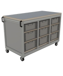 Verrijdbare wagen euronorm bakken 3-koloms