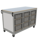 Verrijdbare wagen euronorm bakken 3-koloms