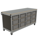 Verrijdbare wagen euronorm bakken 4-koloms