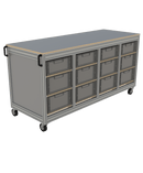 Verrijdbare wagen euronorm bakken 4-koloms