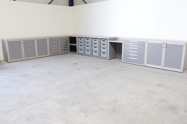 Werkplaatsinrichting grijs betonplex set 5 (5890 x 3615mm)