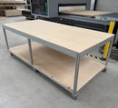 Mobiele werktafel 250x125cm licht gebruikt