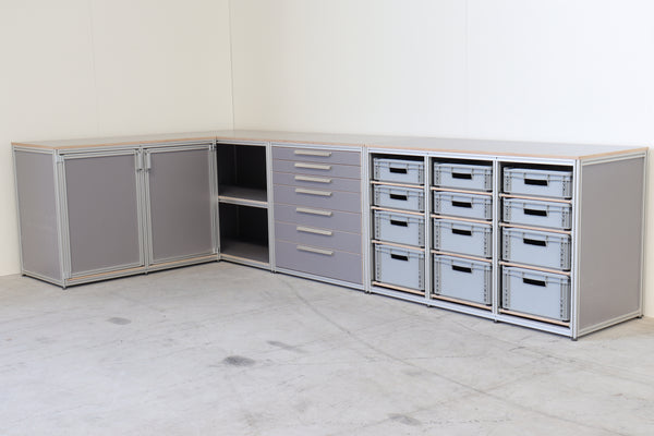Werkplaatsinrichting grijs betonplex set 6 (3540 x 1815mm)