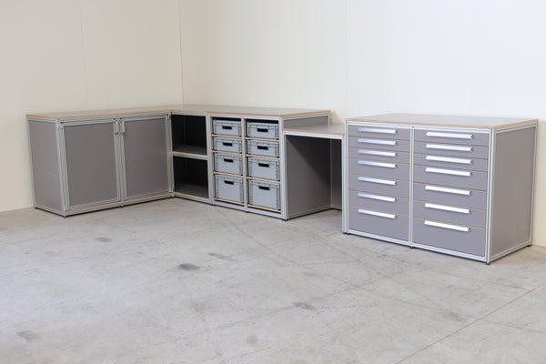 Werkplaatsinrichting grijs betonplex set 1 (4050 x 1815mm)
