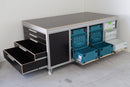 Mobiele werktafel met lades en opbergboxen (1965 x 1100mm)