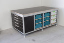 Mobiele werktafel met lades en opbergboxen (1965 x 1100mm)