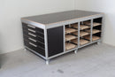 Mobiele werktafel met lades en opbergboxen (1965 x 1100mm)