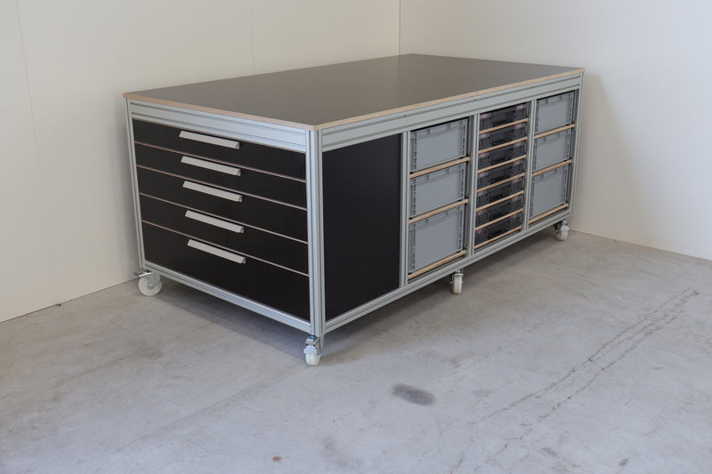 Mobiele werktafel MFT-HD-6KD-1L gevuld