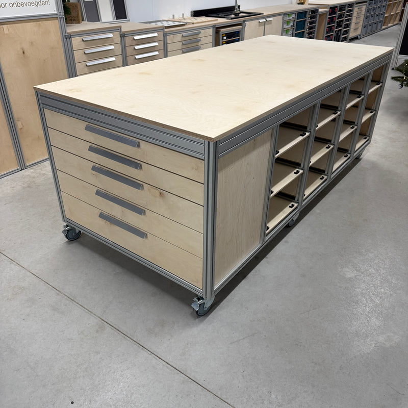 (Voorraadmodel) Mobiele werktafel MFT-HD-8KD-1L