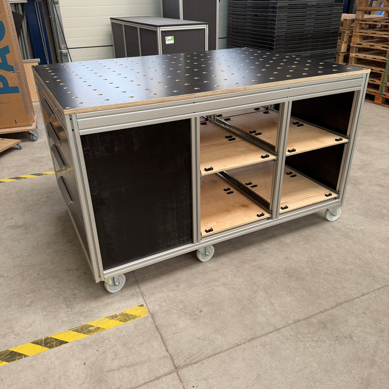 (Voorraadmodel) Mobiele werktafel MFT-HD-4KD-1L met MFT blad