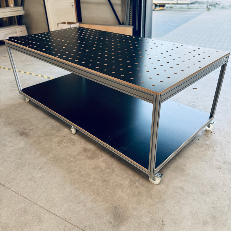 (Voorraadmodel) Mobiele werktafel met gatenpatroon - MFT-HD-1S