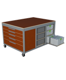 Mobiele werktafel MFT-HD-4KD-1L