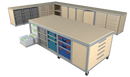 Werkplaatsinrichting set 7 (4800 x 3255mm) met mobiele werktafel