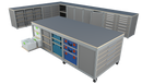 Werkplaatsinrichting set 7 (4800 x 3255mm) met mobiele werktafel