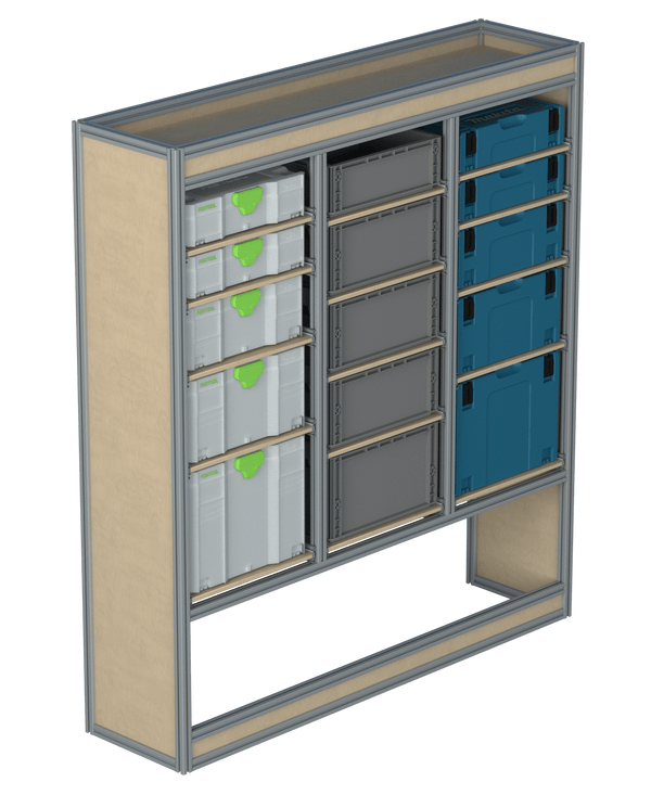 Bedrijfswageninrichting VW Crafter | L3H3 | Passagierszijde | Type 2