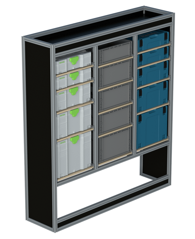 Bedrijfswageninrichting VW Crafter | L3H3 | Passagierszijde | Type 2