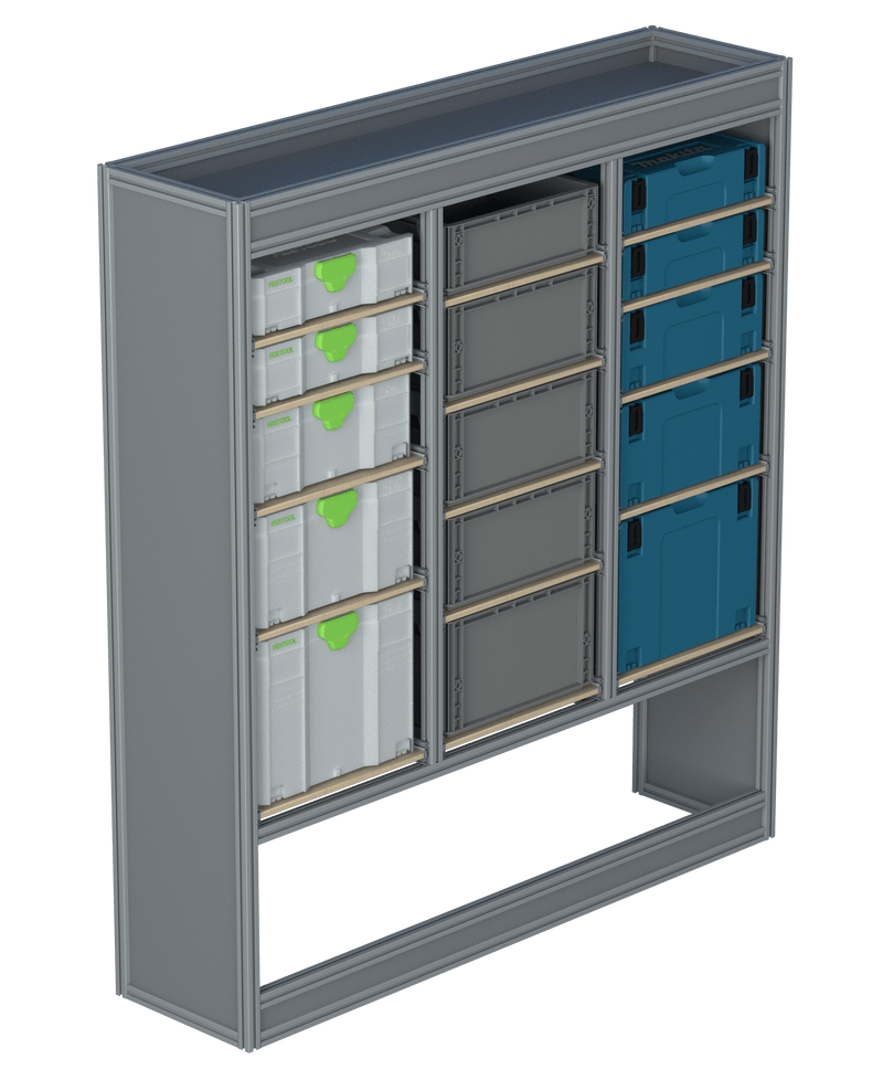 Bedrijfswageninrichting VW Crafter | L3H3 | Passagierszijde | Type 2