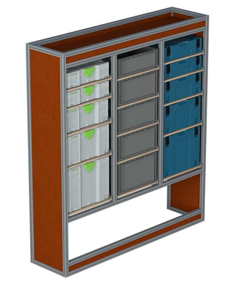 Bedrijfswageninrichting VW Crafter | L3H3 | Passagierszijde | Type 2