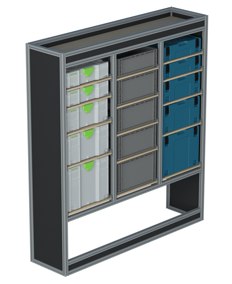 Bedrijfswageninrichting VW Crafter | L3H3 | Passagierszijde | Type 2