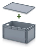 Eurobox 60x40cm met losse oplegdeksel