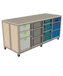 Mobiele werktafel type MFT-8K met koffers aan beide zijden van de tafel